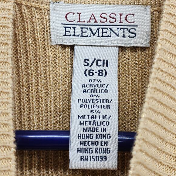 Vintage Classic Elements Sweater Womens S Gold Metallic Mock Neck Sleeveless - Picture 3 of 8